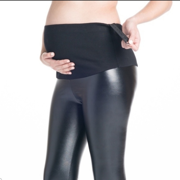 AA COLLECTION Pants - Maternity Pregnancy Faux Leather Leggings - New